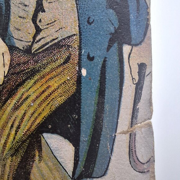 Antique French Postcard Un Menage Tres Uni Artwork Humor Multilingual Handmade - Picture 6 of 8